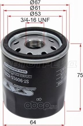 Фильтр масляный TOYOTA A,E,S,NZ,ZZFE 90- (SAT). Артикул ST90915YZZE1