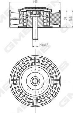 Направляющий (ведущий) ролик ремня ГРМ GMB. Артикул GTC0790