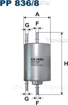 Топливный фильтр Filtron для Audi A4 III (B7) 2002-2009. Артикул PP 836/8