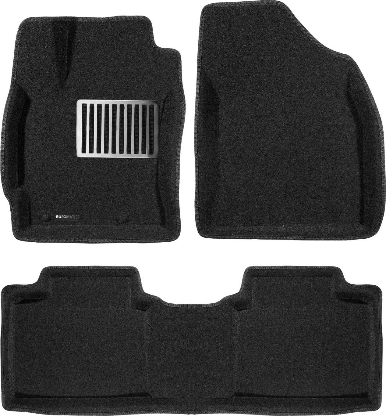 Коврики текстильные Euromat 3D Lux для салона Toyota Corolla E180/E170 2013-2019 ЧЕРНЫЕ. Артикул EM3D-005128