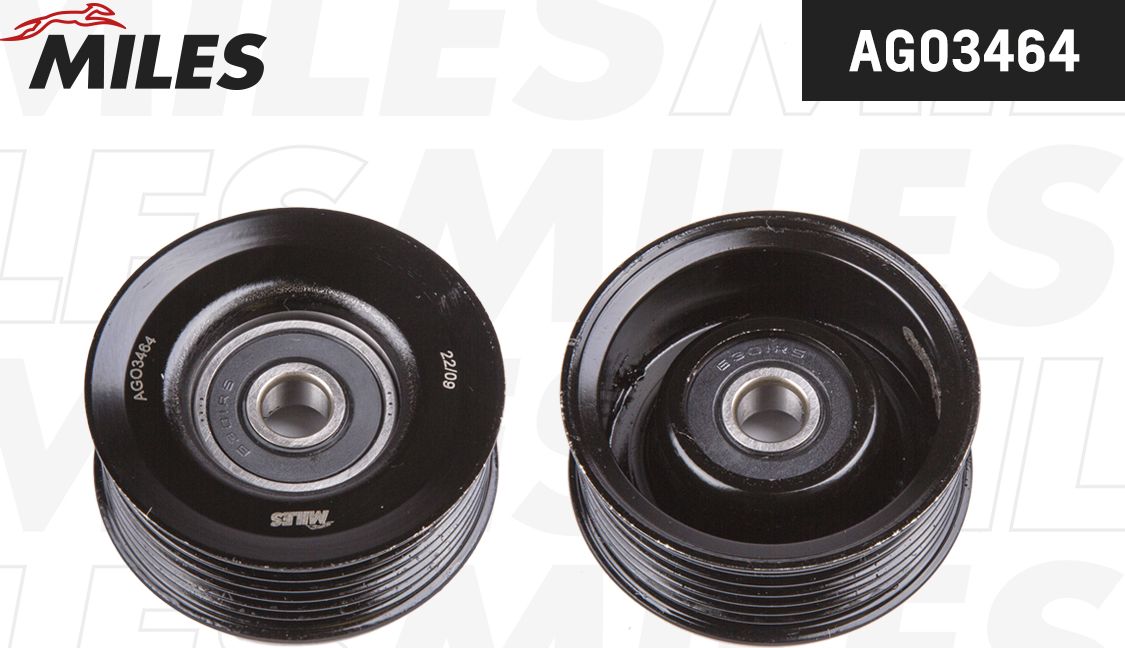 Направляющий (ведущий) ролик приводного поликлинового ремня Miles (Металл). Артикул AG03464