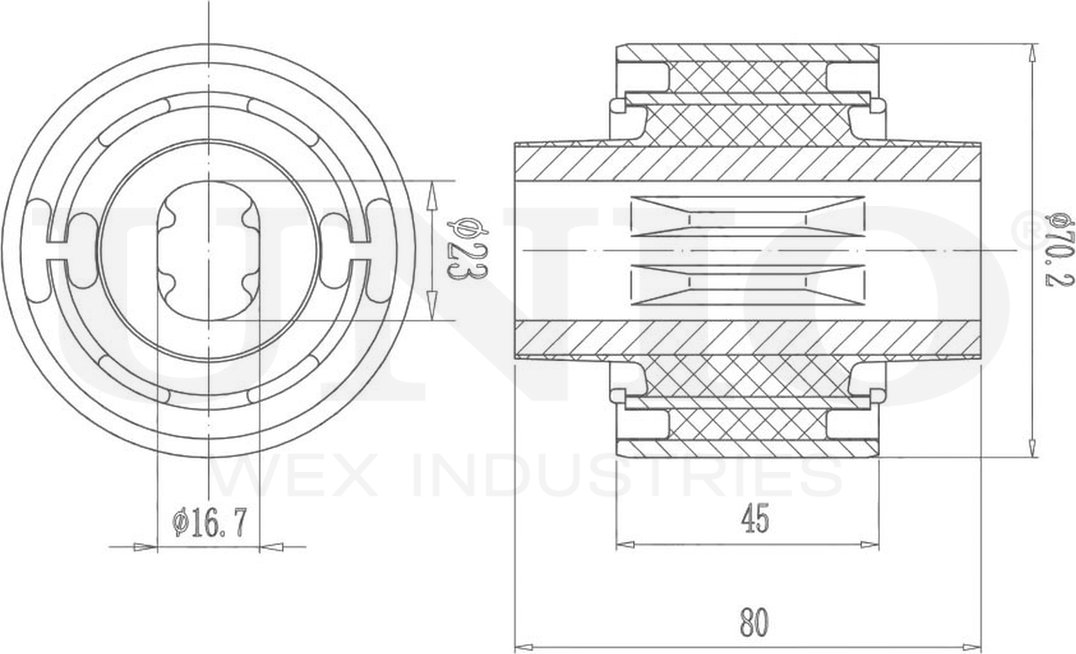 Сайлентблок рычага подвески (Unio). Артикул RMP-20116