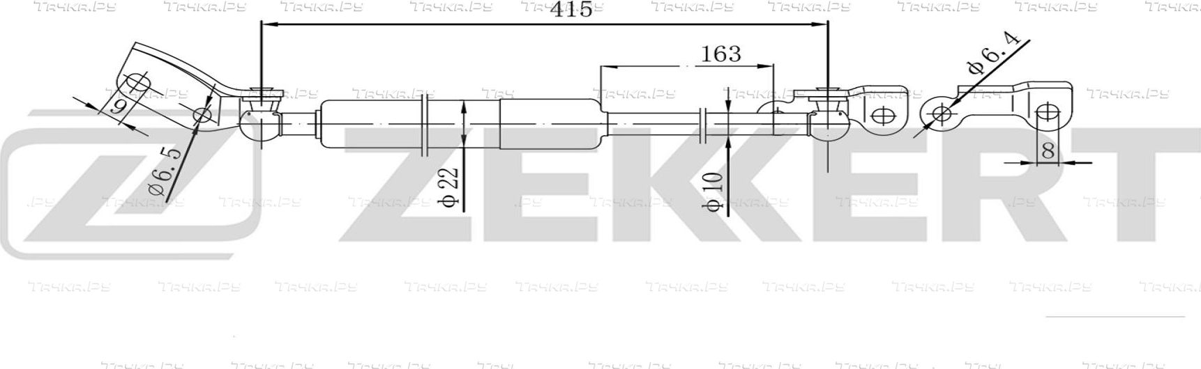 Амортизатор (упор) багажника Zekkert. Артикул GF-2620