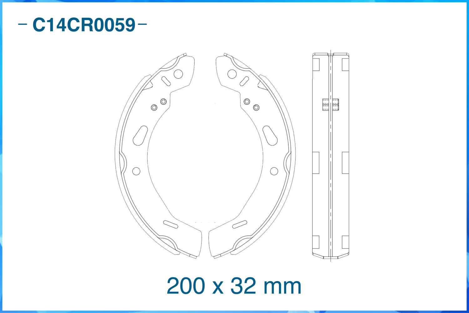 Колодки тормозные задние барабанные (Cworks). Артикул C14CR0059