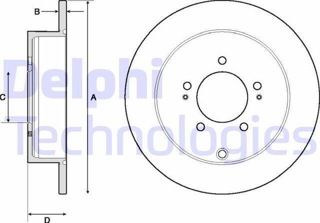 Тормозной диск Delphi задний для Citroen C-Crosser 2007-2013. Артикул BG4161C