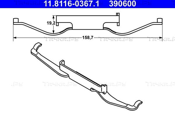 Пружина тормозного суппорта ATE для Volkswagen Multivan T5 2003-2015. Артикул 11.8116-0367.1