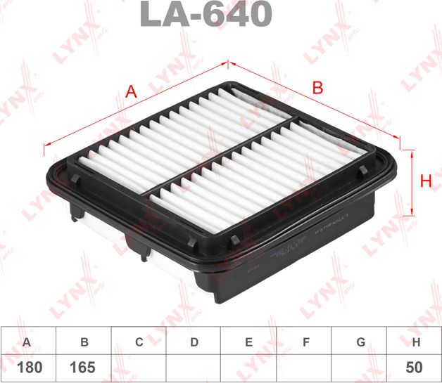 Воздушный фильтр LYNXauto для Daihatsu Move II 1998-2002. Артикул LA-640