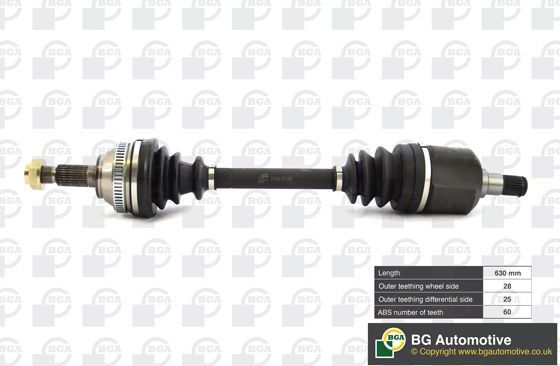 Полуось (привод в сборе, приводной вал) BGA передняя левая для Land Rover Freelander I 1998-2006. Артикул DS7513L