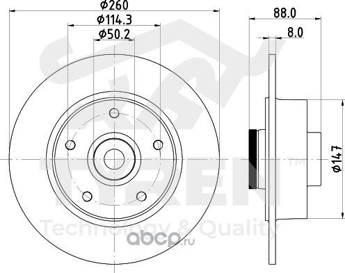 Тормозной диск (Tyren). Артикул TYR1115821
