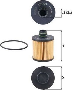 Масляный фильтр Mahle. Артикул OX 779D