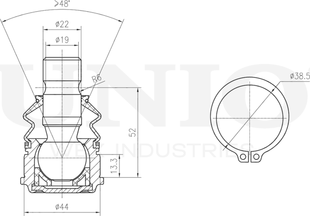 Опора шаровая (Unio). Артикул SSP-20147