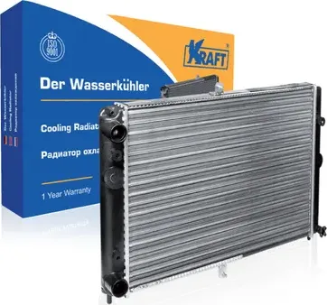 Радиатор охлаждения двигателя ВАЗ 2108/2114 универсал алюминевый (Kraft). Артикул KT104011