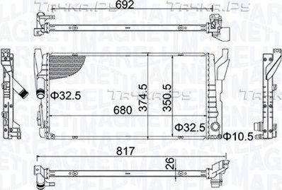 Радиатор охлаждения двигателя Magneti Marelli для MINI Cabrio III (F57) 2014-2026. Артикул 350213202800