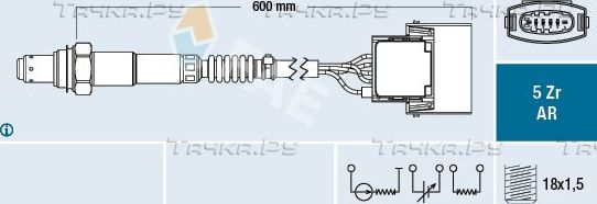 Лямбда-зонд (кислородный датчик) FAE для Opel Zafira B 2005-2010. Артикул 75145