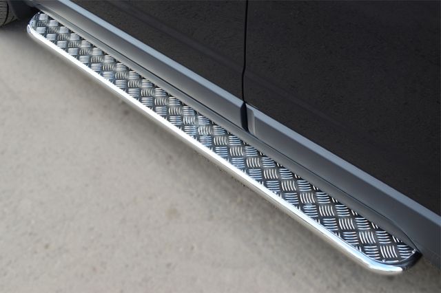 Защита порогов RusStal труба d42 с листом для Opel Antara 2012-2026. Артикул OAL-001370