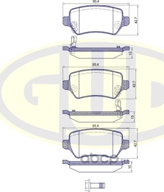 Тормозные колодки G.U.D.. Артикул GBP095702