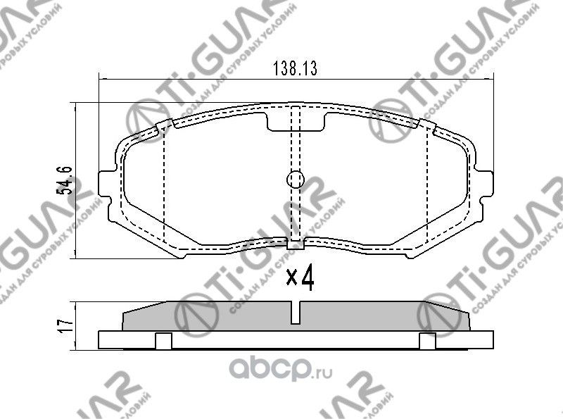 Тормозные колодки (TI-Guar). Артикул TG9802