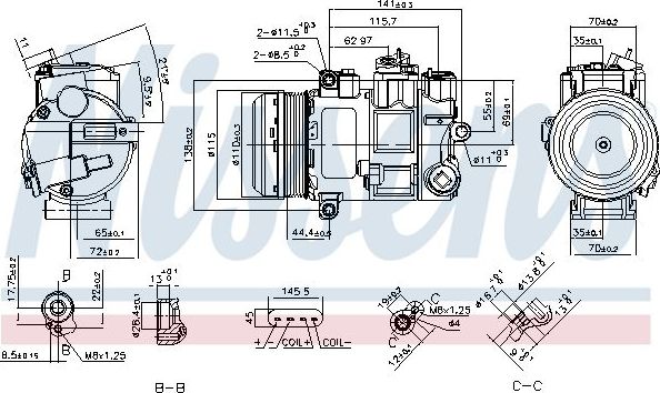 Компрессор кондиционера Nissens ** FIRST FIT ** для Mercedes-Benz C-Класс III (W204, C204) 2008-2015. Артикул 890696