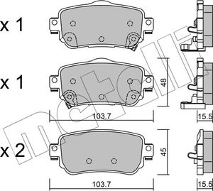 Тормозные колодки Metelli задние для Nissan X-Trail T32 2013-2025. Артикул 22-1011-0
