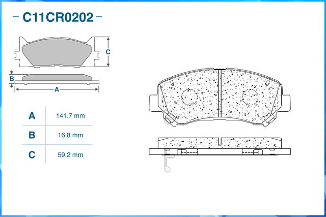 Колодки тормозные передние (Low Metallic) (Cworks). Артикул C11CR0202