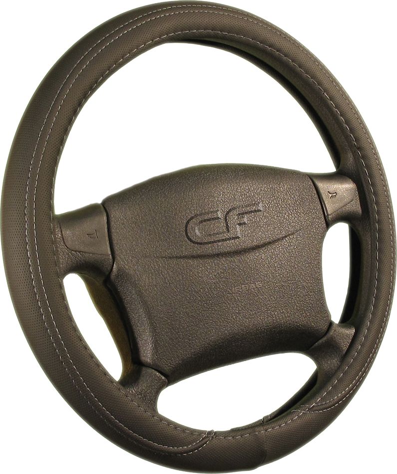 Оплётка на руль CarFashion Port (размер M, экокожа, цвет ЧЕРНЫЙ/ТЕМНО-СЕРЫЙ). Артикул 31168