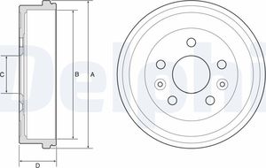 Тормозной барабан Delphi задний для Renault Duster II 2021-2026. Артикул BF597