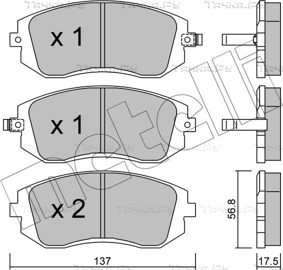 Тормозные колодки Metelli передние для Subaru Outback IV 2009-2011. Артикул 22-0500-0