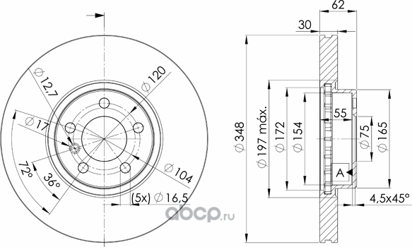 Диск тормозной Bmw X5 (07-) (Icer). Артикул 78bd1986