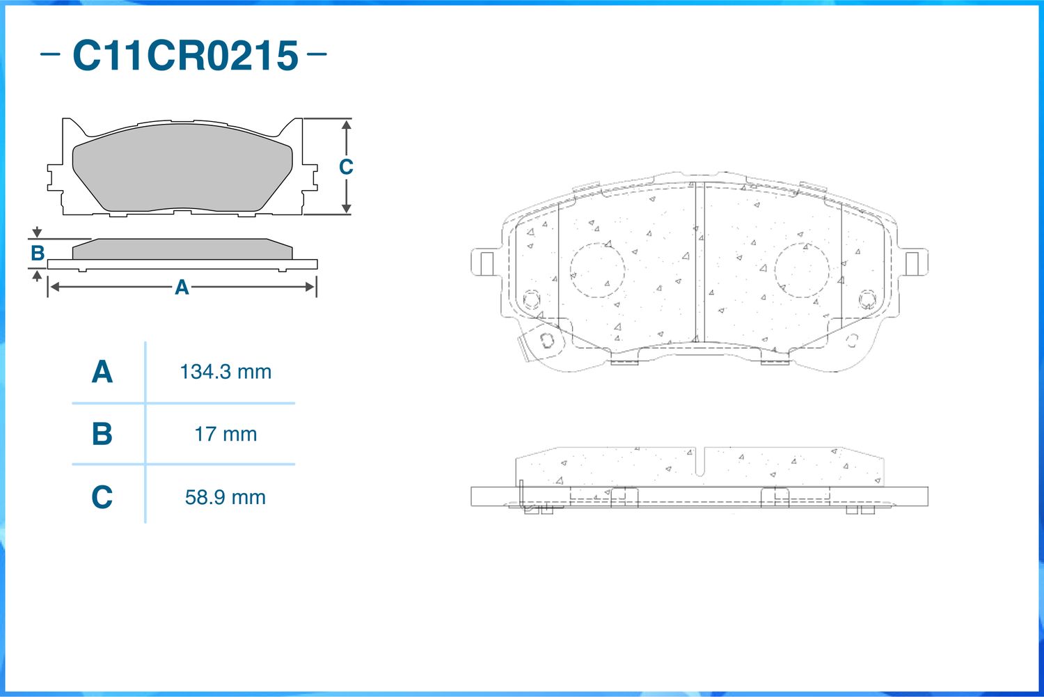 Колодки тормозные передние (Low Metallic) (Cworks). Артикул C11CR0215