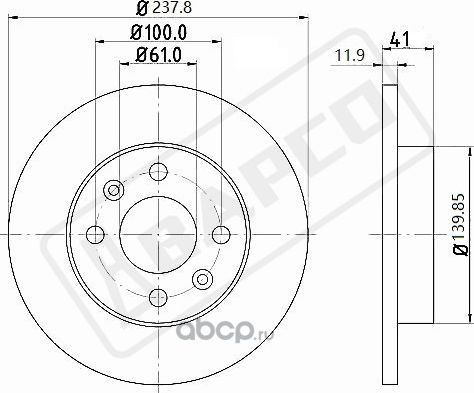 Диск тормозной пер. RENAULT Clio I 92-96, Clio II, Logan 04-08, Sande (Bapco) Bapco. Артикул BD0395