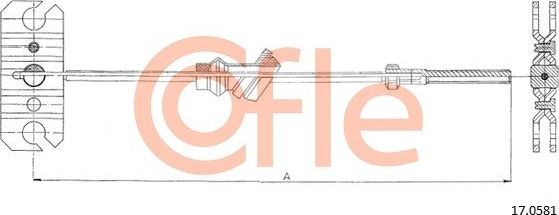 Трос ручника (тросик ручного тормоза) Cofle. Артикул 92.17.0581