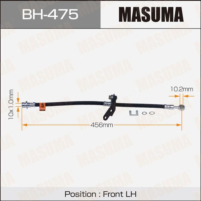 Тормозной шланг Masuma передний левый для Honda Accord VI 1998-2002. Артикул BH-475