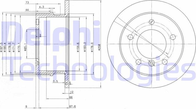Тормозной диск Delphi. Артикул BG3235