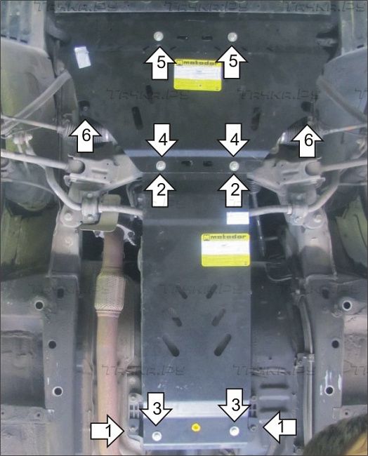 Защита Мотодор для двигателя, КПП Hyundai Genesis Coupe I рестайлинг 2012-2016. Артикул 10902