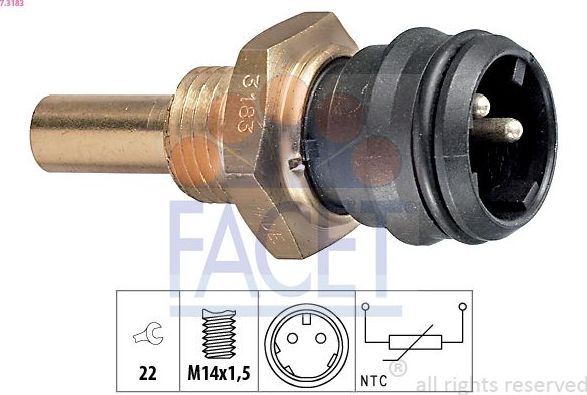 Датчик температуры охлаждающей жидкости Facet Made in Italy - OE Equivalent для PUCH G-modell W463 1994-1998. Артикул 7.3183
