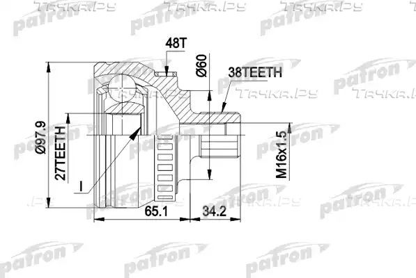 Шрус наружный (граната) Patron. Артикул PCV1389