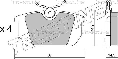 Тормозные колодки Trusting задние для Alfa Romeo GTV 1995-1997. Артикул 066.0