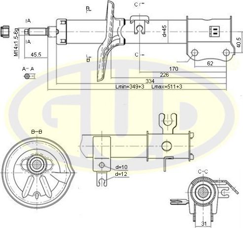 Амортизатор G.U.D.. Артикул GSA333418