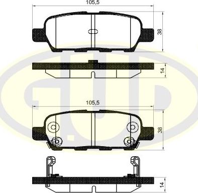 Тормозные колодки G.U.D.. Артикул GBP880108