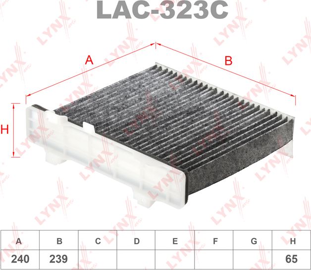 Салонный фильтр LYNXauto. Артикул LAC-323C