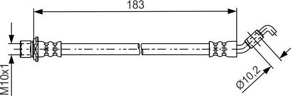 Тормозной шланг Bosch задний внешний для Toyota Verso I 2012-2018. Артикул 1 987 481 639
