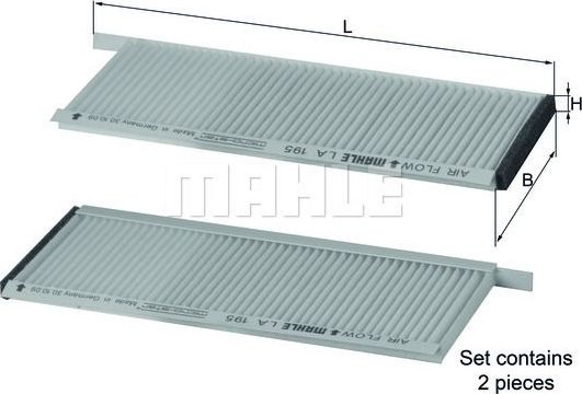 Салонный фильтр Mahle. Артикул LA 195/S