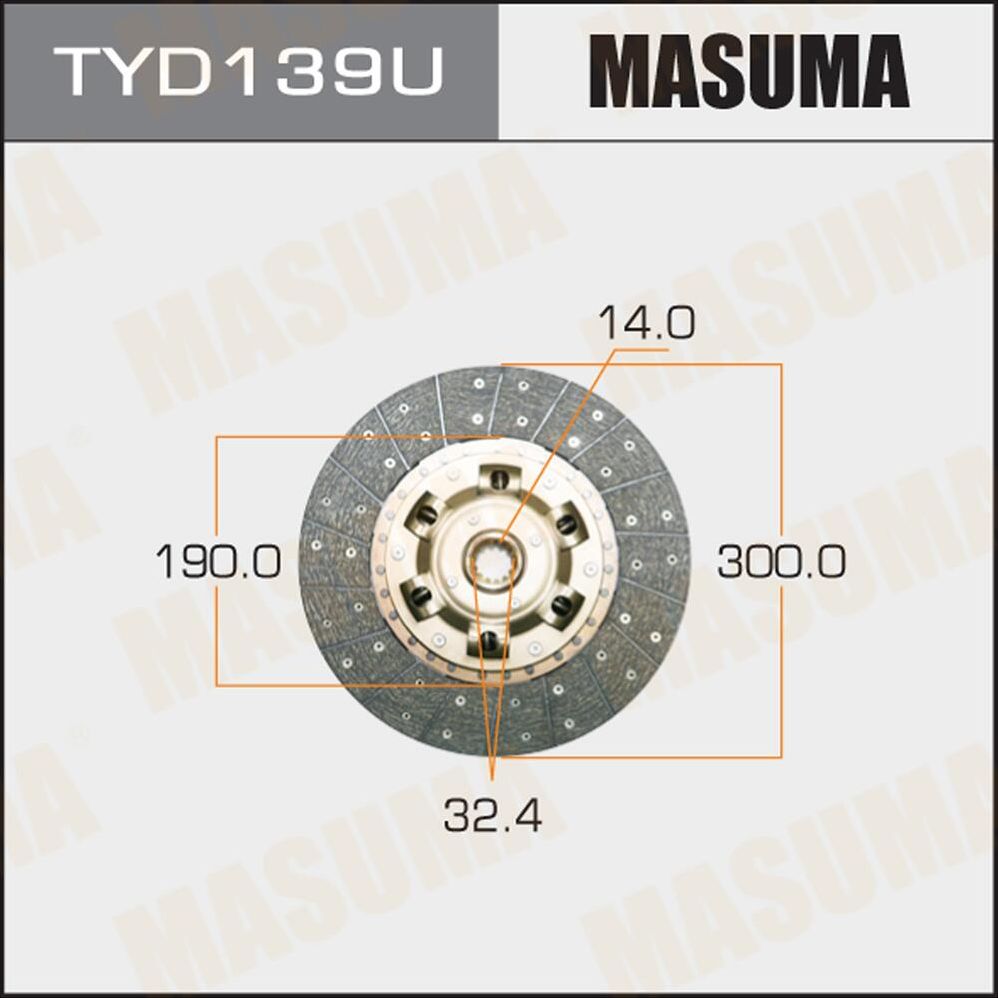 Диск сцепления Masuma. Артикул TYD139U