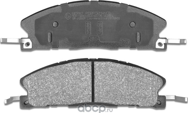 Тормозные колодки Gerat BP-F260P (передние) Low-metalic Gerat. Артикул BPF260P