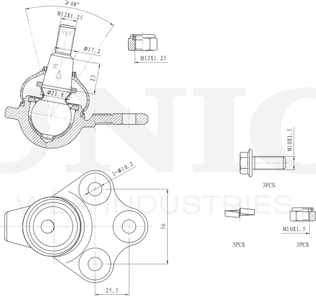 Опора шаровая (Unio). Артикул SSP-20114
