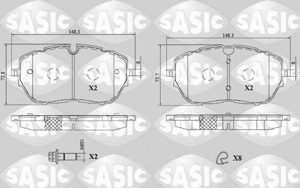 Тормозные колодки Sasic. Артикул 6210092