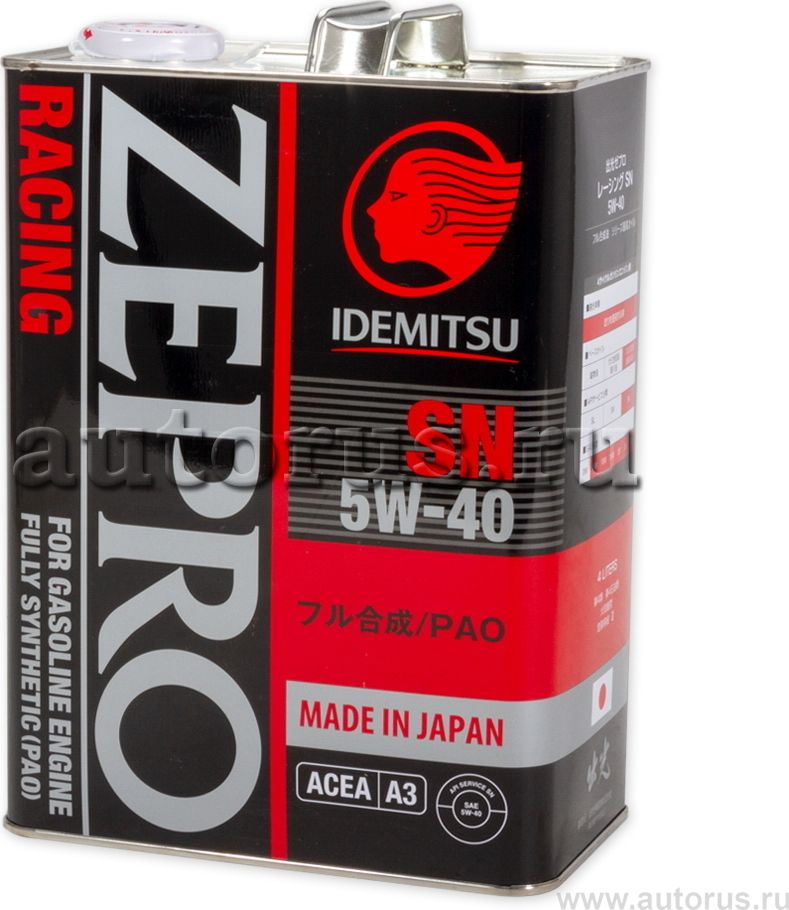 IDEMITSU ZEPRO RACING SN 5W40 Масло моторное синтетическое железо Япония 4л. Артикул 3585004