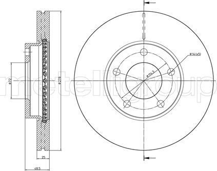 Тормозной диск Trusting передний для Mazda 5 I (CR) 2005-2010. Артикул DF227