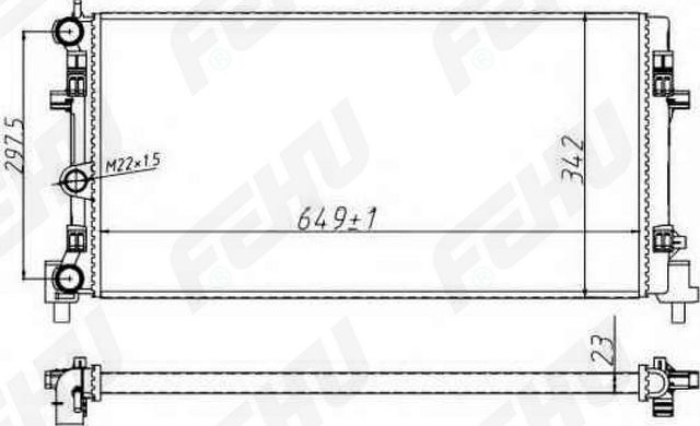 Радиатор охлаждения (сборный) для VW Polo Sedan (10-)/Skoda Rapid (12-) (Fehu). Артикул frc1360m