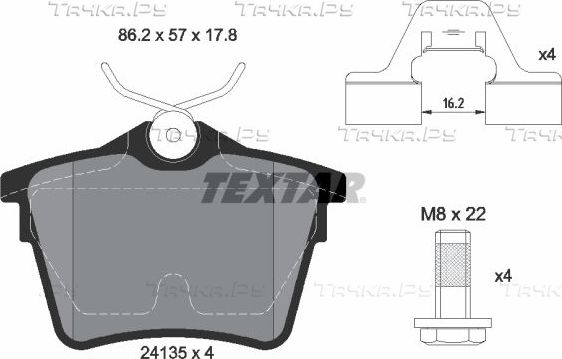 Тормозные колодки Textar задние для Peugeot 407 2004-2011. Артикул 2413501